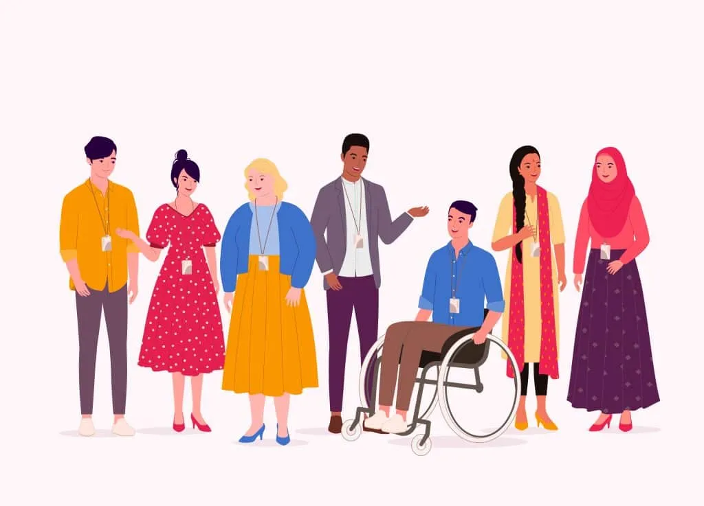 Animated image showing different types of patients, of all races