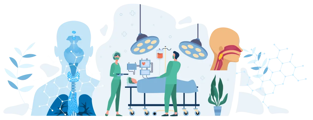 Illustration of doctors doing surgery