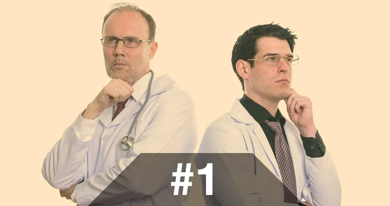 Image of doctors with doubtful facial expression