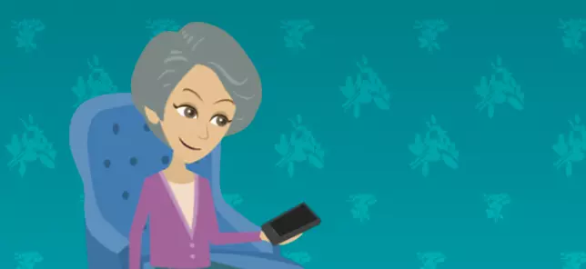 Image of old lady looking at her smartphone