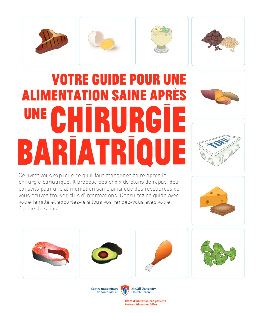 Couverture du livre électronique avec l'illustration de divers aliments autour de la couverture.