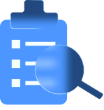 Drawing board with magnifying glass