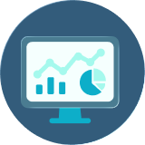 Vector illustration of a growth chart and performance metrics on a monitor, featuring icons for data analysis and strategy.