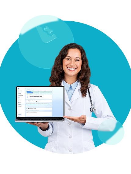 Doctor holds laptop with PEEP.