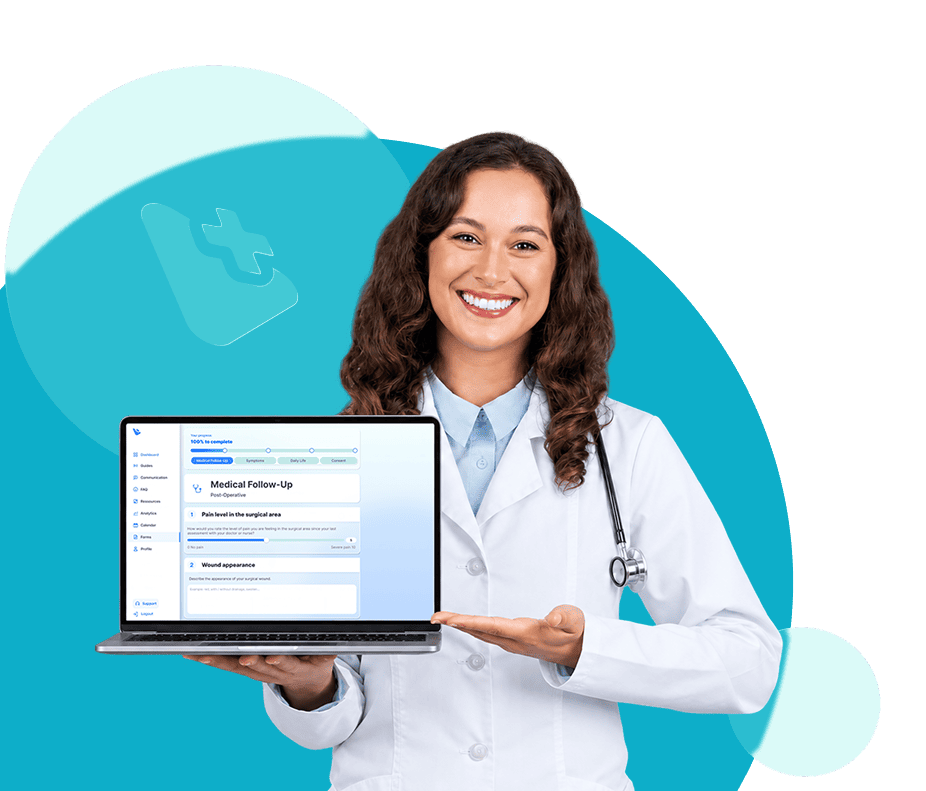Doctor holds laptop with PEEP.