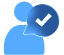 User with speech bubble illustration.